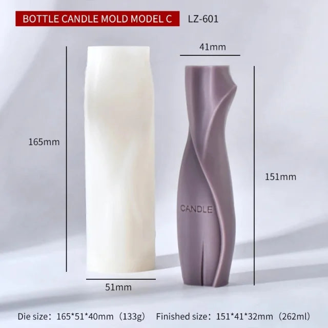 Vaso Alto Artistico a Spirale di 15.1 cm. Stampo in silicone anche per Candele - WORLD PRODUCTS SHOP