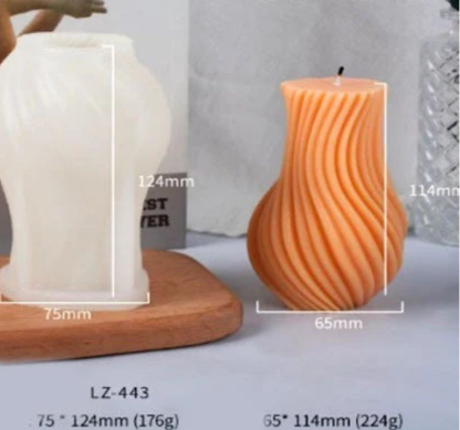 Vaso Artistico a Spirale di 11.4 cm. Stampo in silicone anche per Candele - WORLD PRODUCTS SHOP