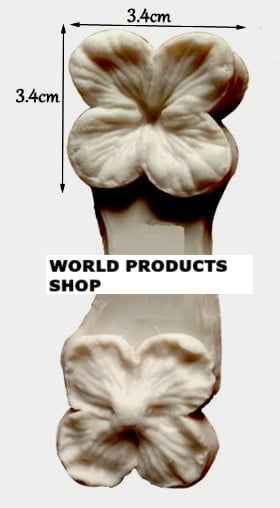 3.4 x 3.4 cm. Doppio stampo Fiore Peonia Alta definizione in silicone