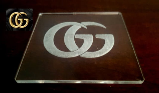 New Gucci Griffe Logo. 7 x 7 cm. Embossed Stamp.