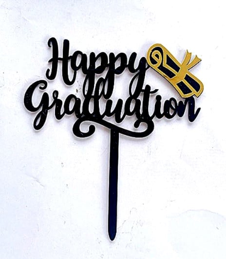 Happy Graduation + Parchment. Graduation. Cake Topper