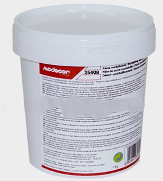 Modecor 1 kg gluten-free White Express Modelling Gum Paste.