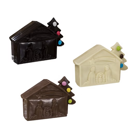 Grotta natività al cioccolato bianco-fondente-latte. By World Products Shop