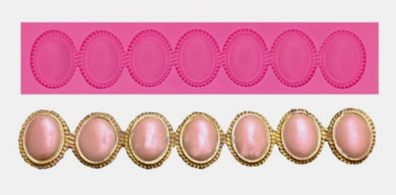 Bordo Perle decorate. Stampo in silicone