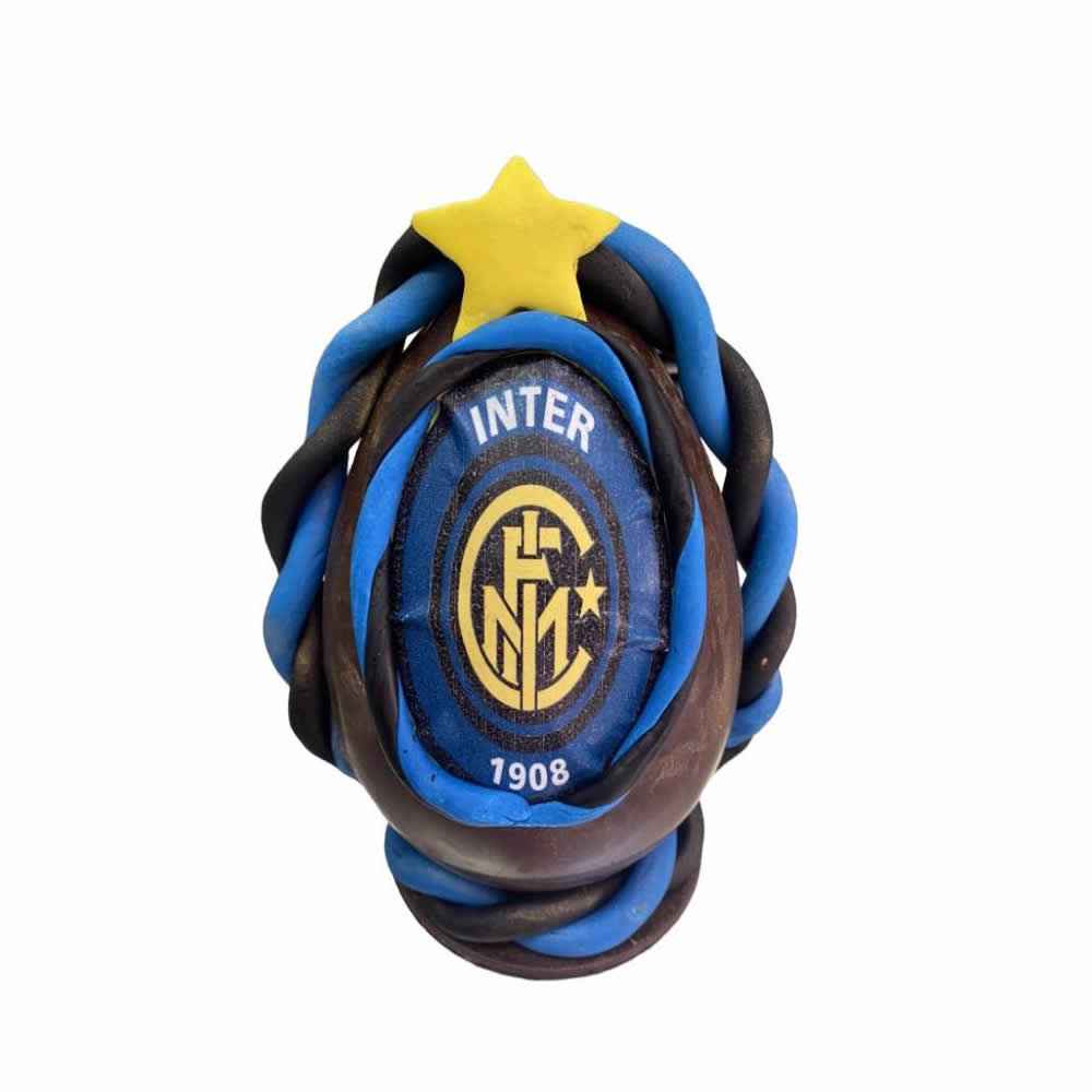 Uovo di Pasqua Artigianale personalizzato INTER farcito da oltre 1,3kg – stemma CLASSICO