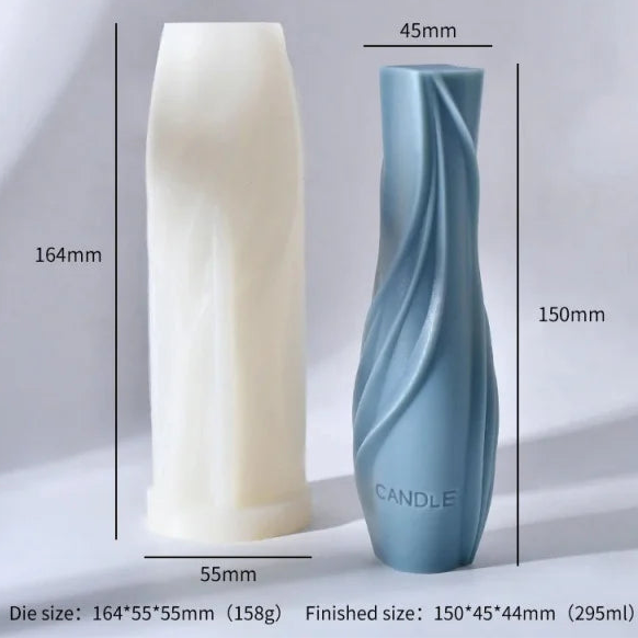 Vaso Alto a Spirale di 15 cm. Stampo in silicone anche per Candele - WORLD PRODUCTS SHOP