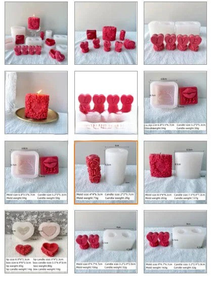 Amore e Love. San Valentino. Set di 6 Stampi in silicone anche per Candele - WORLD PRODUCTS SHOP