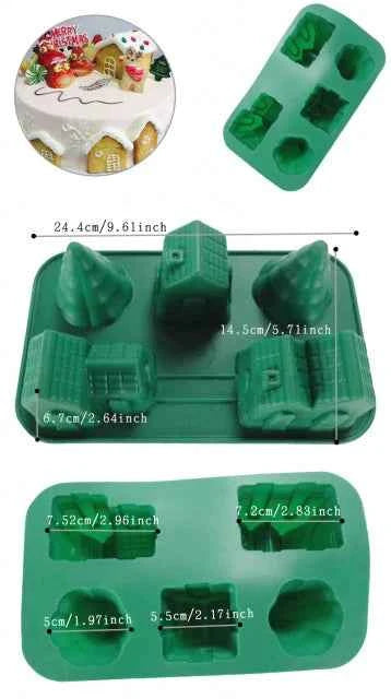 Casa e Alberi di Natale. Grande stampo in silicone