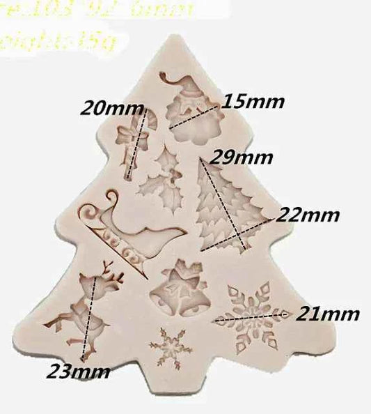 Grande Albero di Natale con 9 forme. Christmas Tree Snow Silicone Mold. Stampo silicone