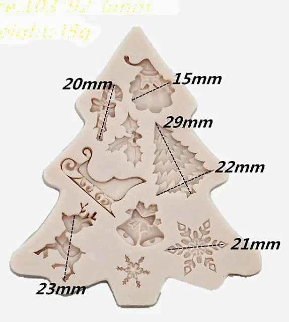 Grande Albero di Natale con 9 forme. Christmas Tree Snow Silicone Mold. Stampo silicone