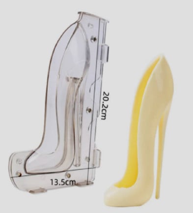 Scarpa con Tacco Alto di 20.2 cm. Doppio Stampo 3/D per Cioccolato in policarbonato rigido