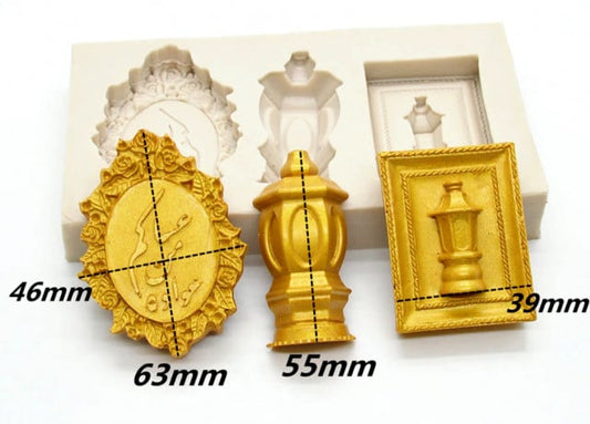 Decorated street lamp. Vintage Baroque. Silicone mold.