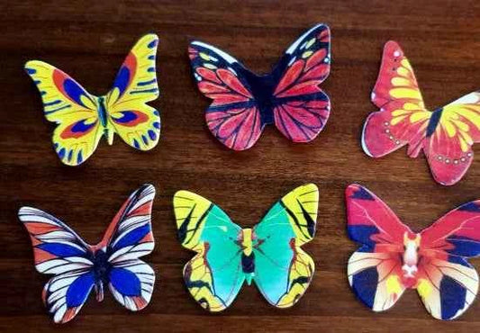 Set E. Farfalle volanti in Wafer Paper edibili. Cake Topper