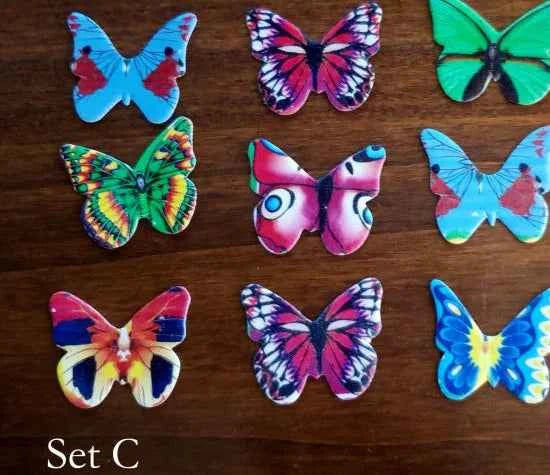 Set B. Farfalle volanti in Wafer Paper edibili. Cake Topper