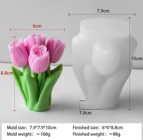 Bouquet Tulipani 2. Stampo in silicone anche per Candele - WORLD PRODUCTS SHOP