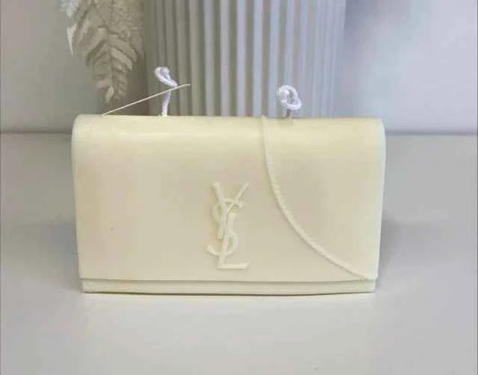 Grandezza naturale Fantastica Borsa Logo Griffe YSL di 24 x h14.5 x 5 cm. Stampo in silicone anche per Candele