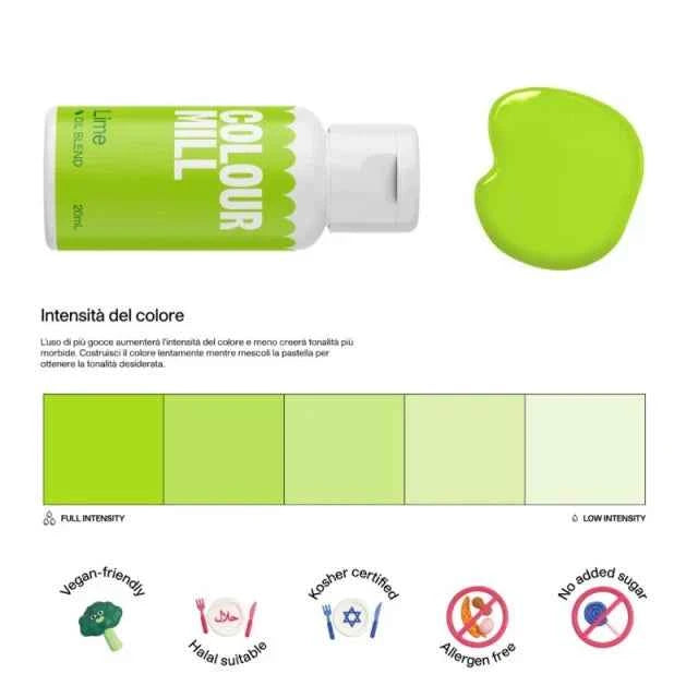 Verde Lime. Colour Mill. Colorante alimentare a base olio di 20 ml