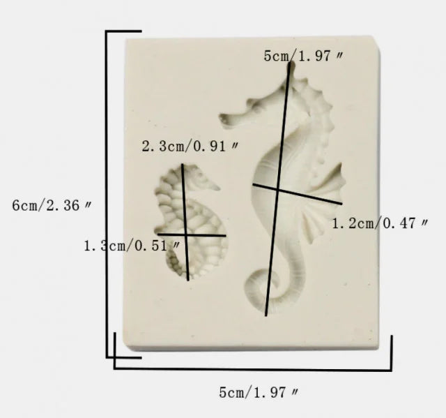 Cavalluccio di Mare. Stampi in silicone di 2 forme