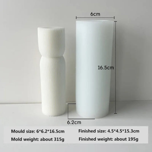 Colonna di 10 o 15 cm a righe sottili. Stampo in silicone anche per Candele - WORLD PRODUCTS SHOP