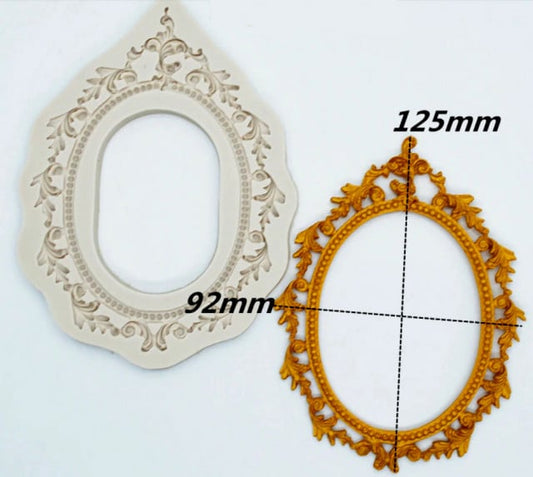 Large Frame with Mirror. Vintage Baroque. Silicone Mold.