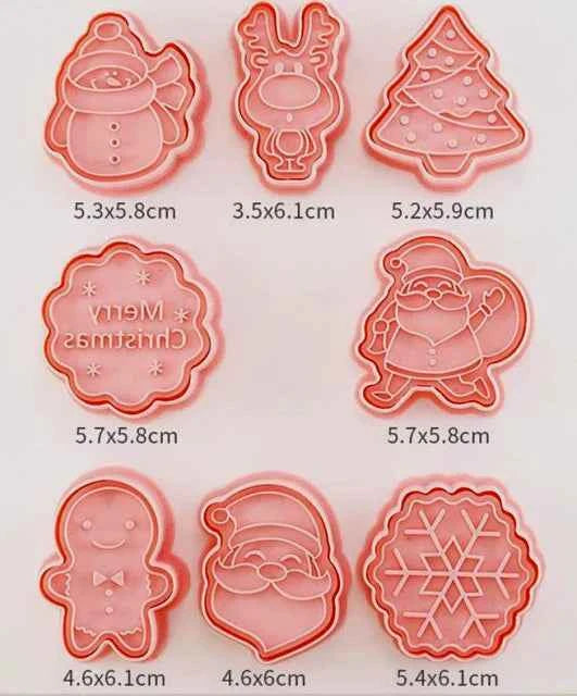 Natale. Set di 8 Stampi per Biscotti