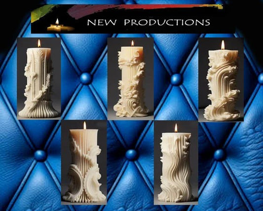 Set di 2 stampi Colonna Geometrica a Righe di 11.6 e 7.7 cm. Stampo in silicone anche per Candele - WORLD PRODUCTS SHOP