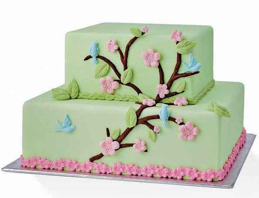 Fiori Uccellini e Rami. Stampo in silicone con 15 motivi decorativi.