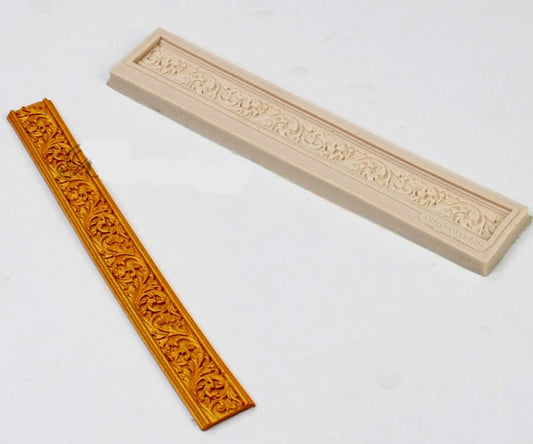16 cm Vintage Baroque decorative border. Large silicone mold.