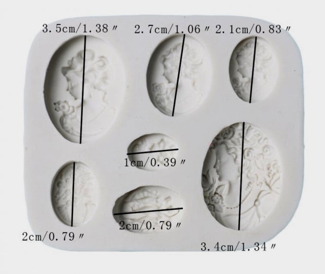 Diadema Cornice Viso Donna. Stampo in silicone con 7 motivi