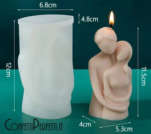 Uomo Donna abbracciati. Stampo stilizzato in silicone anche per Candele - WORLD PRODUCTS SHOP