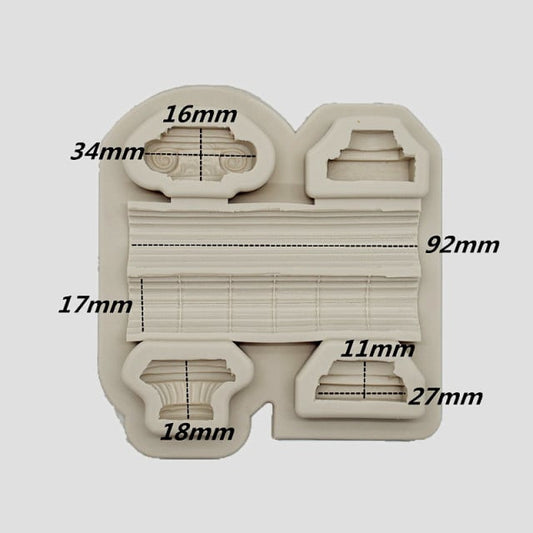 Columns and Capitals. Baroque. Silicone Mold. Retro Roman Pillars Silicone Mold