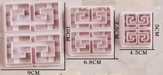 Large Versace Logo Griffe Cutter Mold. Set of 3 Molds