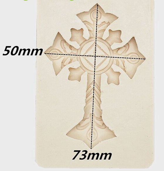 Baroque decorated cross. Silicone mold.