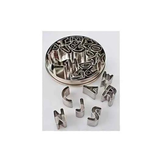 Set Lettere Alfabeto. Stampi incisione Tagliapasta in metallo.