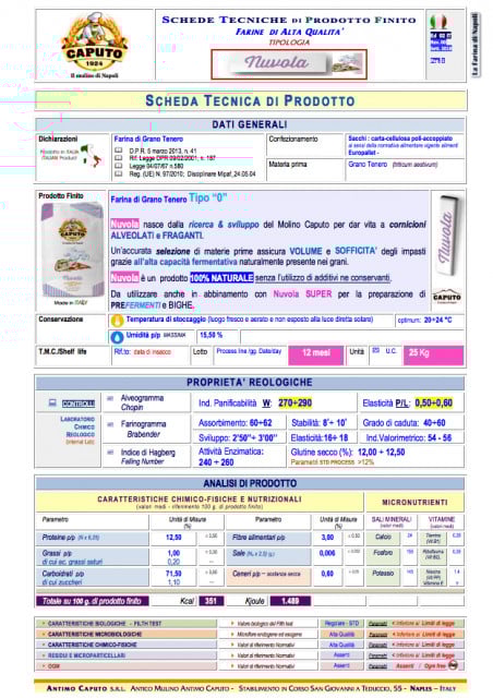 PETRA 5046. Flour for Italian pizza dough with short leavening times, type 0. W 180-220