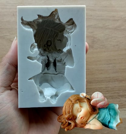 Little Girl with Wings. High definition. Silicone mold.