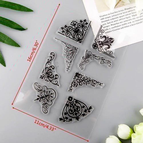 Baroque Style Decorations and Frame in Embossed Transfer Stamp