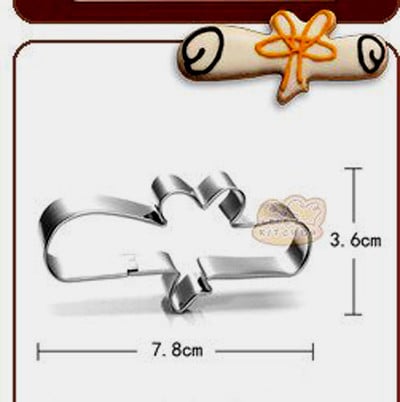 Graduation Cap and Parchment. Set of 2 Metal Molds