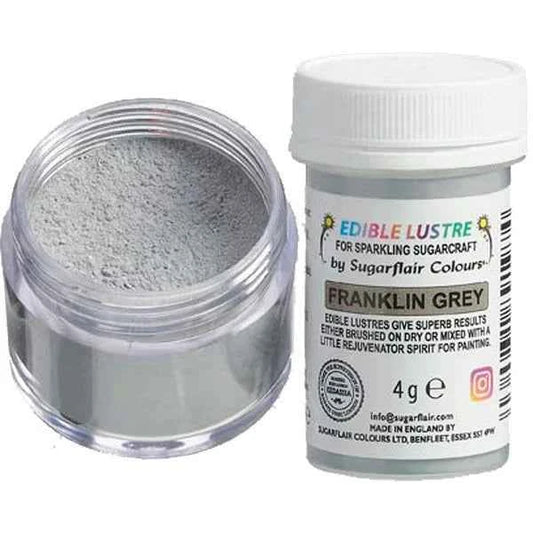 Grigio. Franklin Grey. Colorante in polvere che dona una splendida lucentezza. 4 gr. Sugarflair
