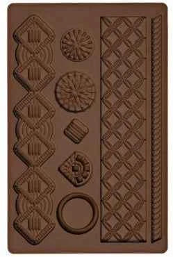 Macramè. Stampo in silicone con 8 motivi decorativi in stile più 2 bordure.