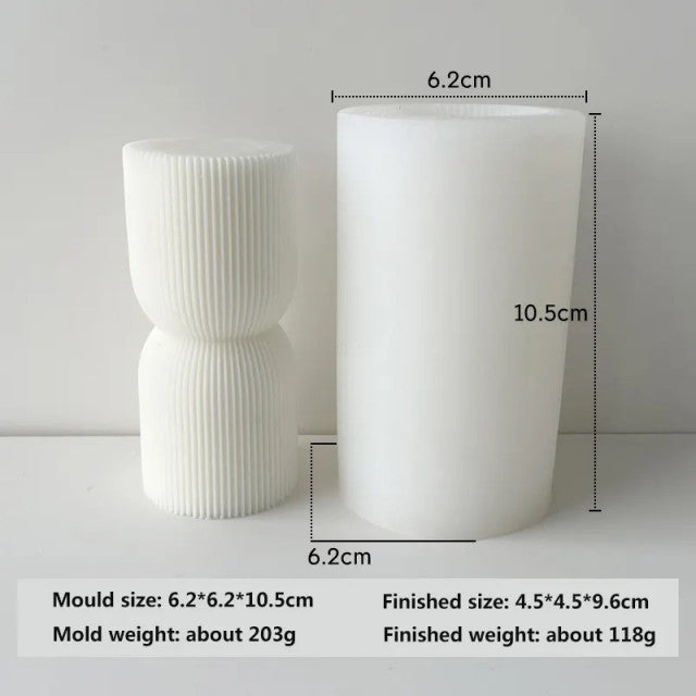 Colonna di 10 o 15 cm a righe sottili. Stampo in silicone anche per Candele - WORLD PRODUCTS SHOP
