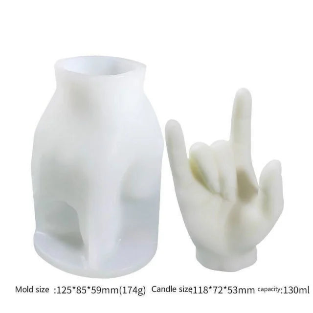Mano con 3 dita in alto. Stampo in silicone anche per Candele - WORLD PRODUCTS SHOP