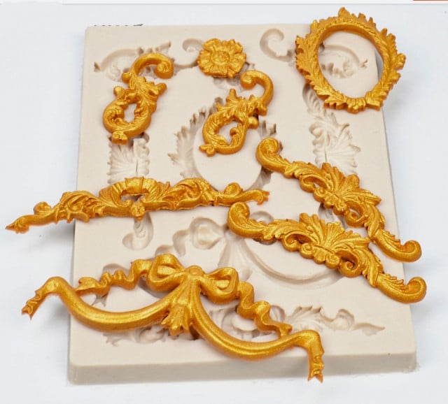 Barocco.8 Fantastiche decorazioni. Stampo in silicone