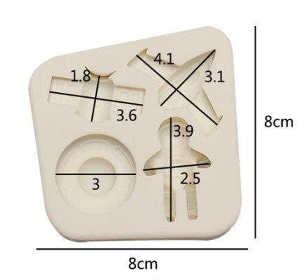Astronauta Shuttle nello Spazio. Set di 3 Stampi in silicone - WORLD PRODUCTS SHOP