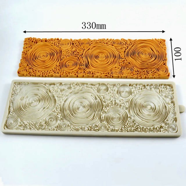 Fantastic floral border with large 33 cm roses. This impressive silicone mold has a beautiful floral border.