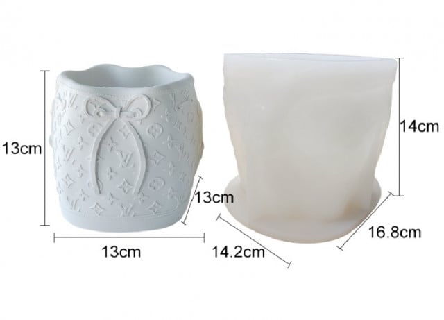 Vaso Bucket Sacco Griffe di 14 cm. Stampo in silicone - WORLD PRODUCTS SHOP