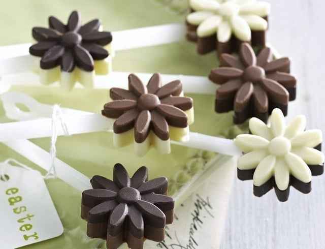 Stampo in Silicone per Cake Pops Doppio Cuore, Fiori e Stelle con 6 stecchette incluse