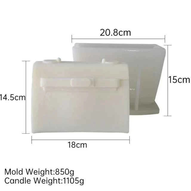 Grande Borsetta Logo Griffe Kelly Hermes di 18 x 14.5 cm. Stampo in silicone anche per Candele