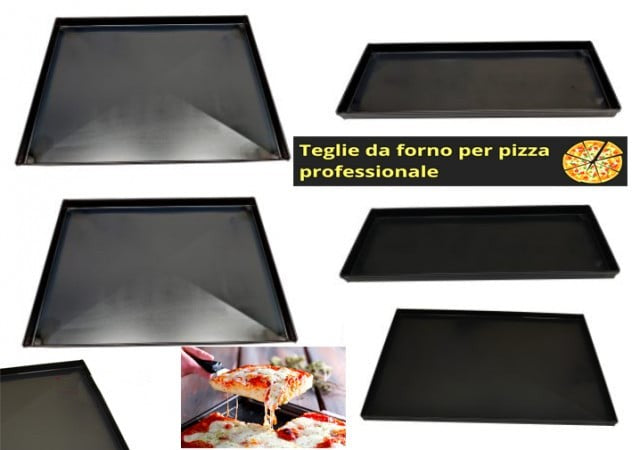 40 x 20 x 2 cm. Teglia in lamiera blu 8/10 artigianale per uso Alimentare