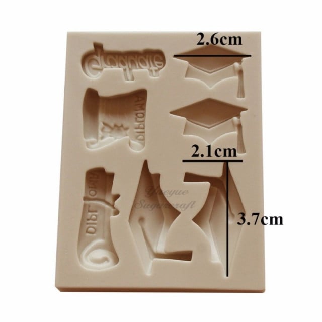 Graduation. Silicone mold with 7 designs.